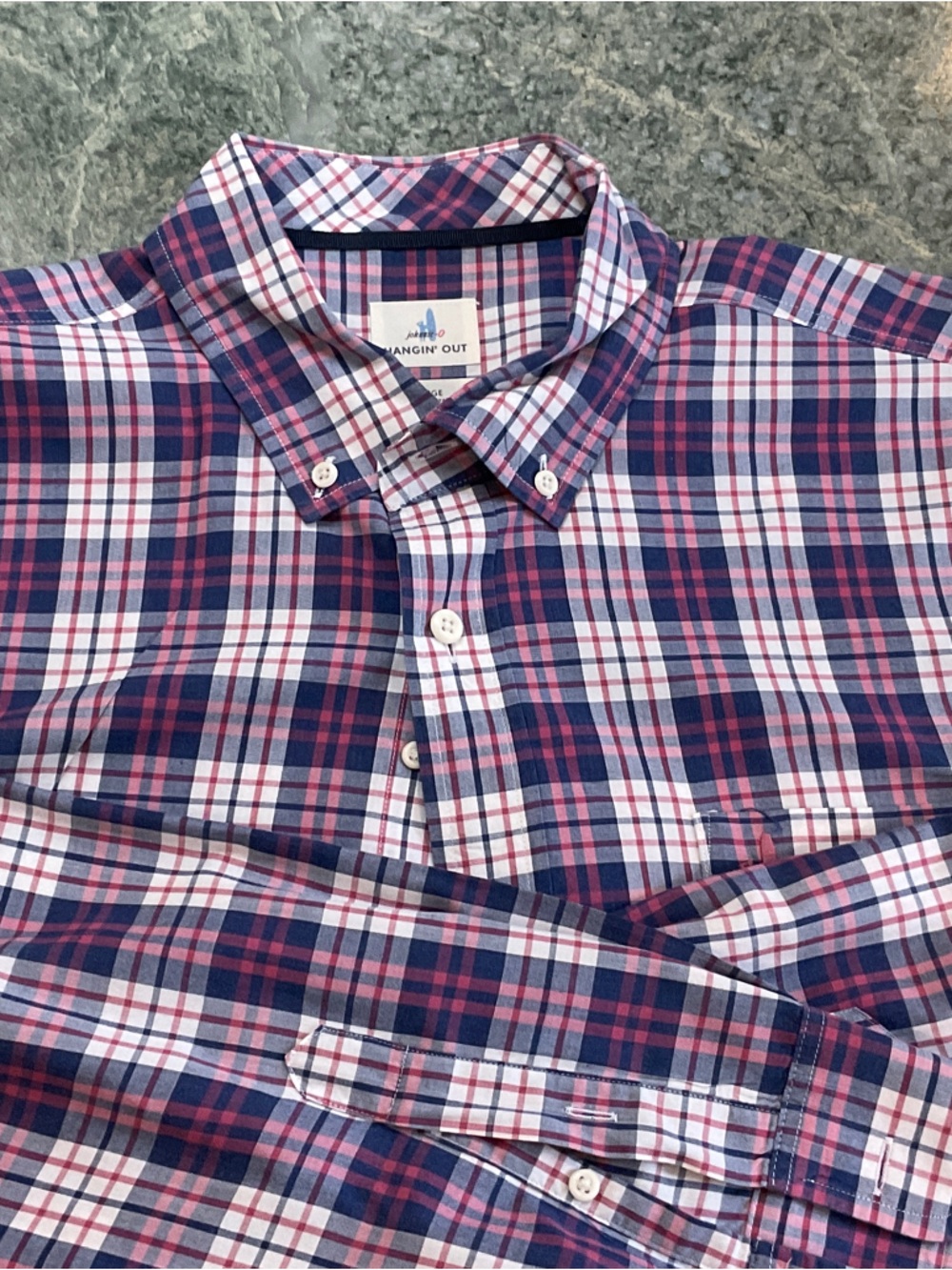 johnnie-O Men’s Plaid Button-Down Shirt, XL